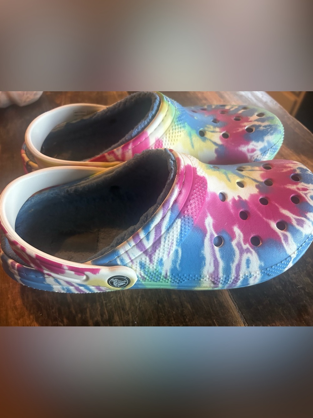 Crocs Unisex Classic Tie-Dye Lined Clogs Sizes Men 9 Women 11